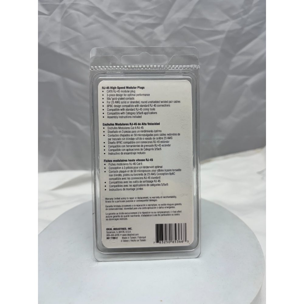 IDEAL Cat6 RJ45 Modular Plug 8P8C, 25-Pack