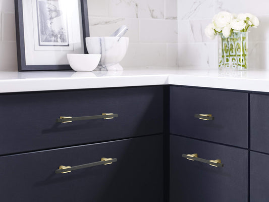 Amerock Urbanite 6-5/16" Cabinet Pull – Brushed Gold & Matte Black