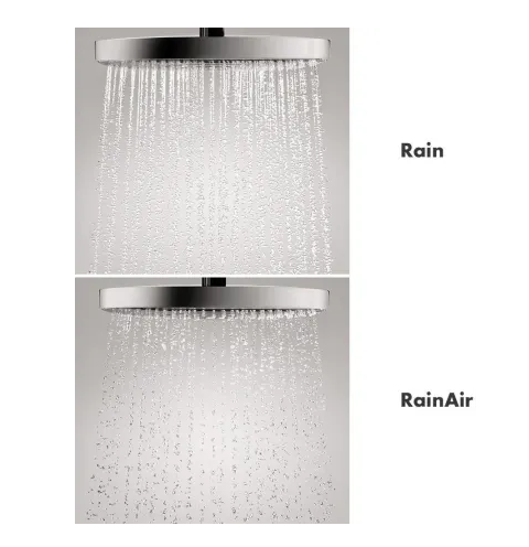 hansgrohe Raindance Select E Sliding Height Adjust Air Infusion, Rain AirPower Spray, QuickClean Showerpipe Shower Set in Chrome, 27126001