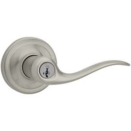 NEW Kwikset Satin Nickel Brushed Metal Finish Keyed Entry Lever Smart Key