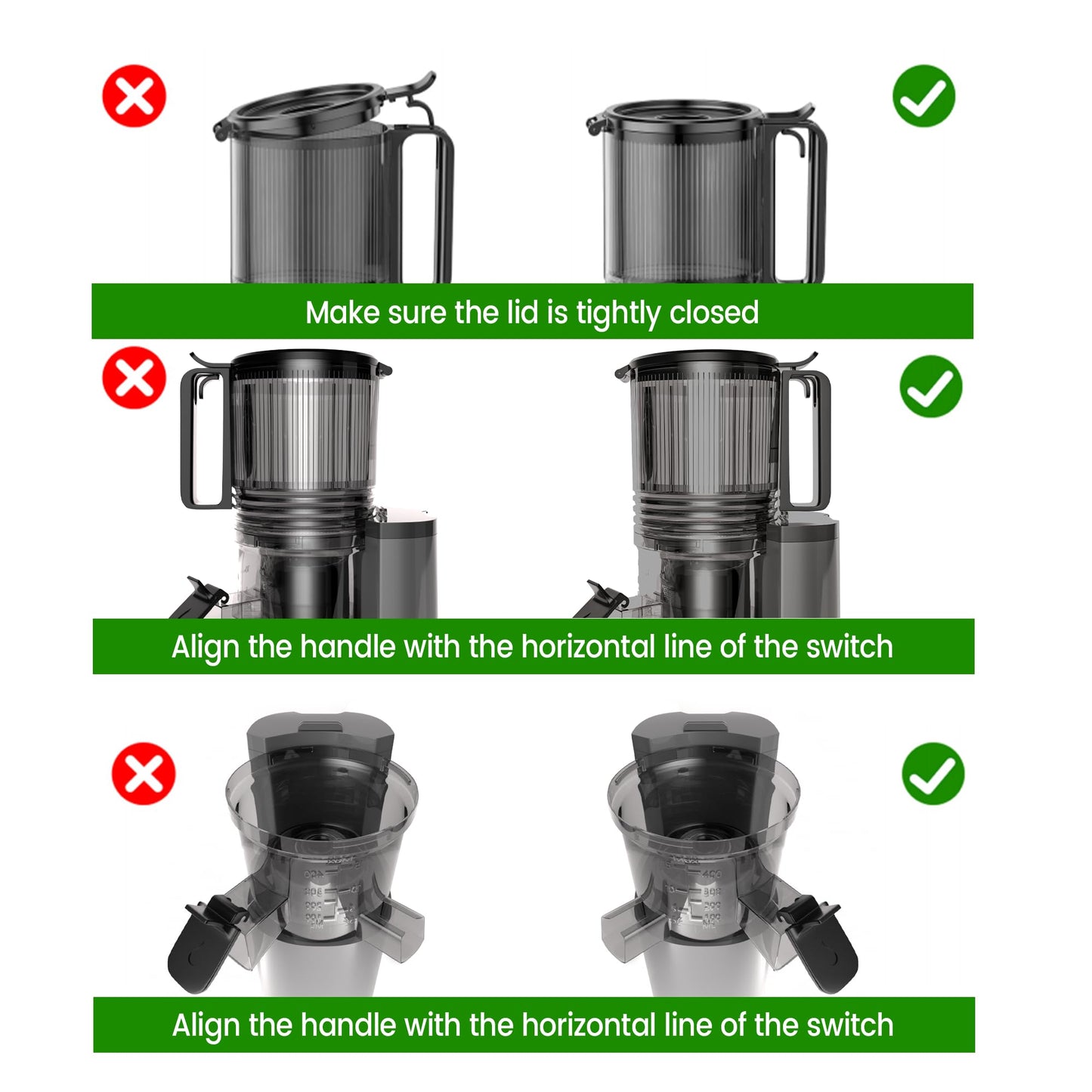 Cold Press Juicer, 6.5" Extra Large Feed Chute Juicer Machines, 350W Slow Masticating Juicer Machines with High Juice Yield for Whole Vegetables & Fruits, BPA Free, Titanium Gray, Easy to Clean