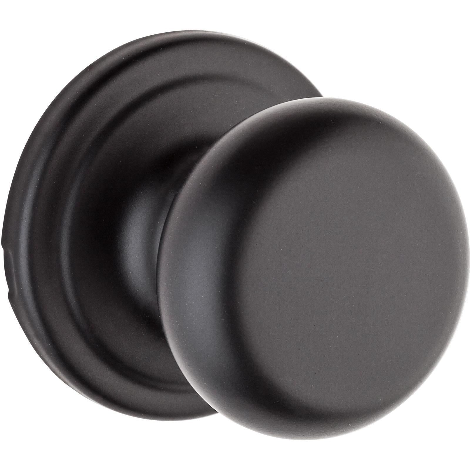 NEW KWIKSET BLACK ROUND MATTE FINISH PASSAGE DOOR KNOB HALL CLOSET HARDWARE - Landmark Auction Co
