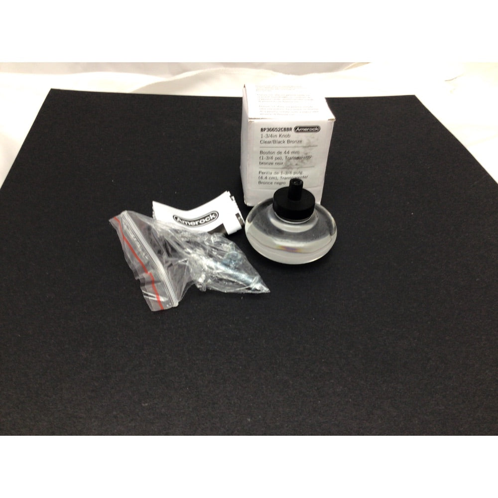 Amerock Glacio Clear/Black Bronze Cabinet Knob 1-3/4" (1 Pack)