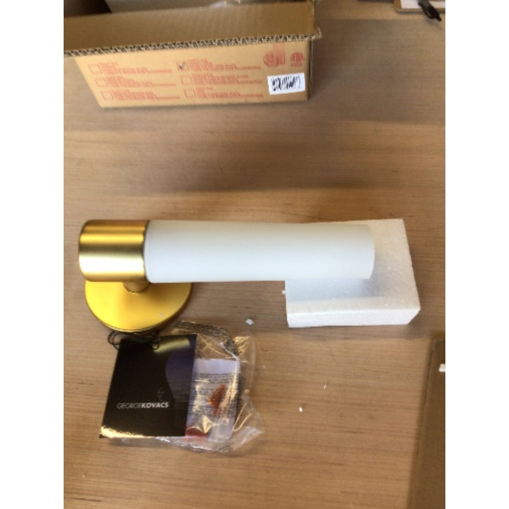 George Kovacs 12.5" Honey Gold Saber Wall Sconce – Etched Opal Glass