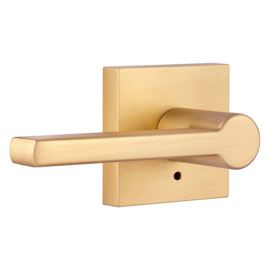 NEW Miseno Lorton Flat Bar Privacy Door Lever Set Satin Brass - Landmark Auction Co
