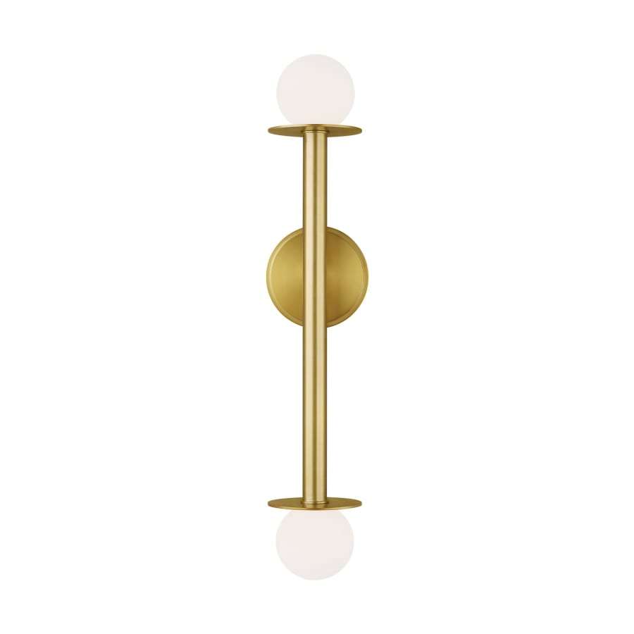 NEW Visual Comfort & Co Burnished Brass Two Light Vertical Wall Lamp Modern - Landmark Auction Co