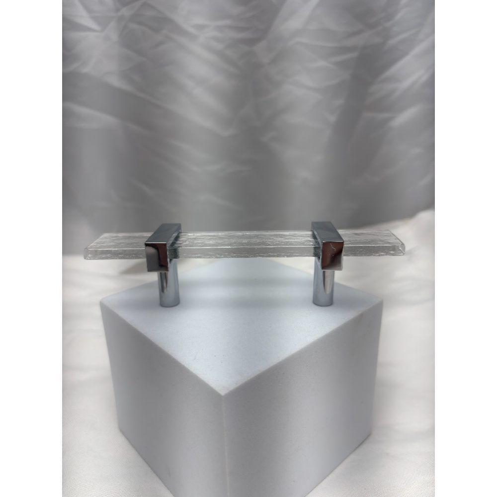 Sietto 5-1/2" Adjustable Cabinet Pull – Polished Chrome & Clear Glass