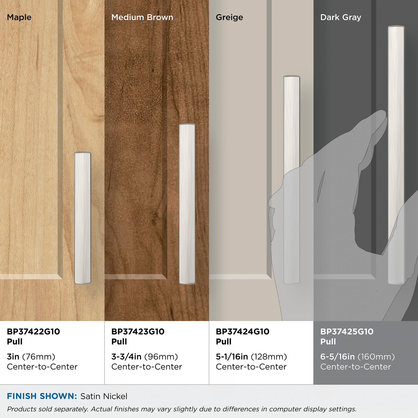 Amerock Merced 6-5/16" Cabinet Pull, Satin Nickel (BP37425G10)
