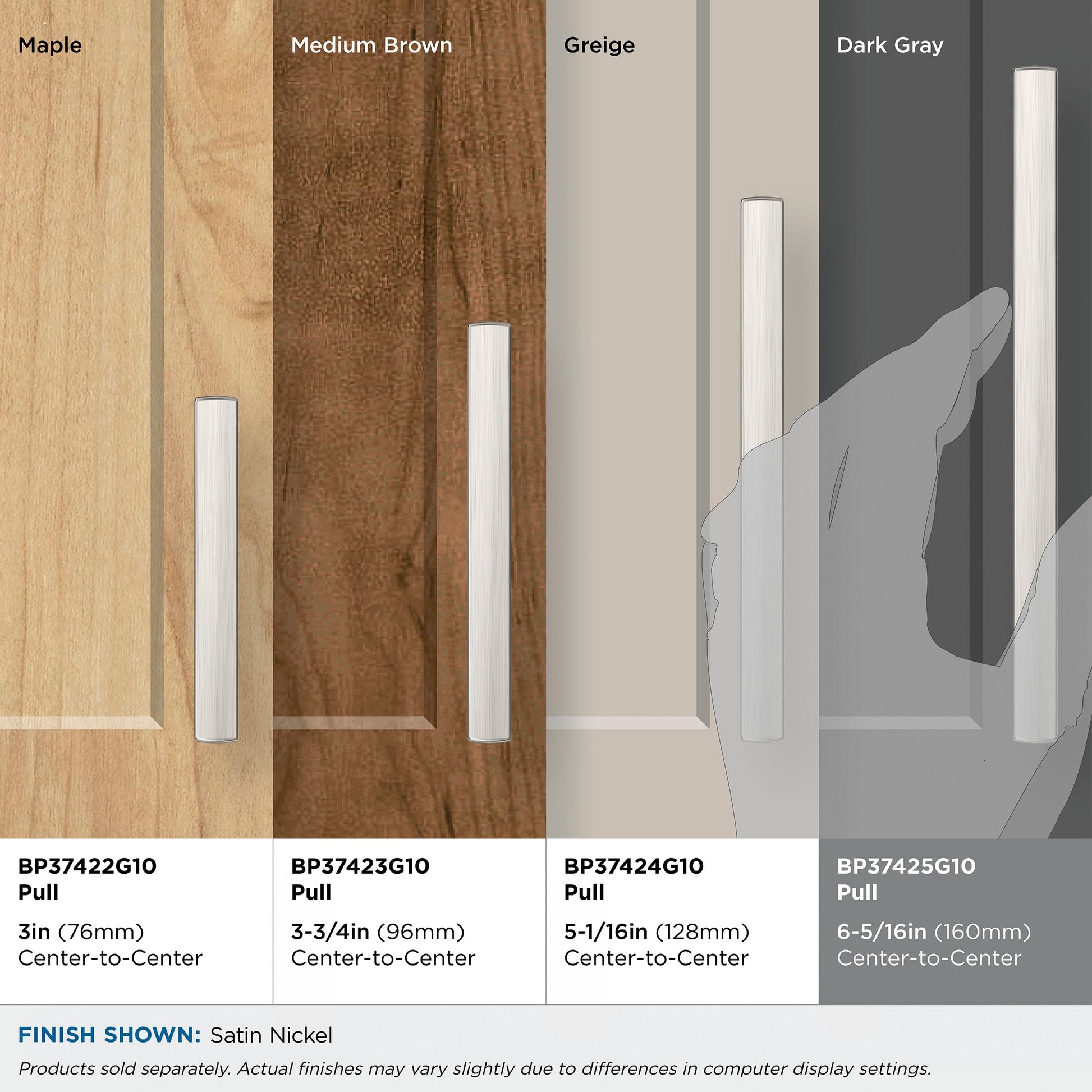 Amerock Merced 6-5/16" Cabinet Pull, Satin Nickel (BP37425G10)