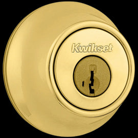 NEW Kwikset Polished Brass Single Cylinder Deadbolt Smartkey 660 Series