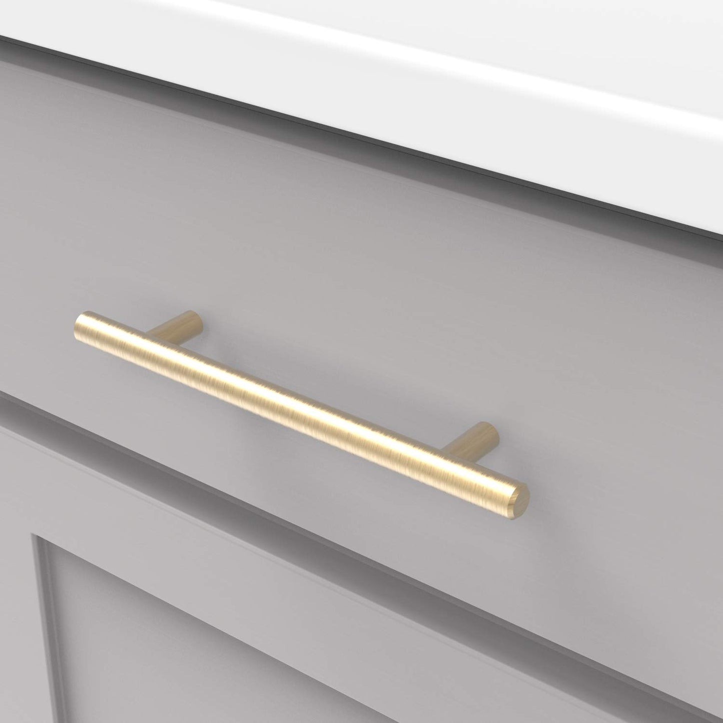 Hickory Hardware 5" Royal Brass Bar Pull – 128mm Cabinet Drawer Handle