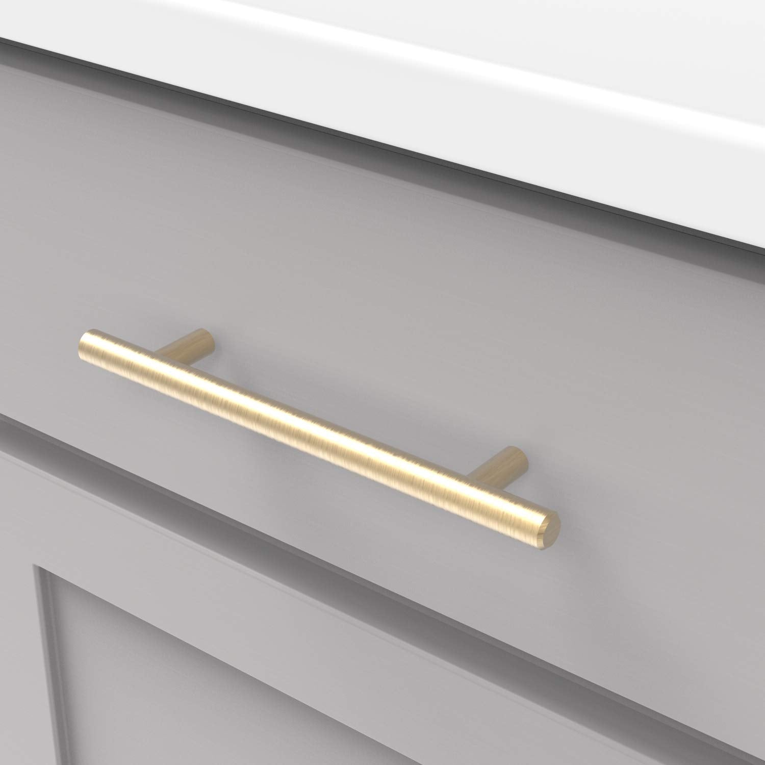 Hickory Hardware 5" Royal Brass Bar Pull – 128mm Cabinet Drawer Handle