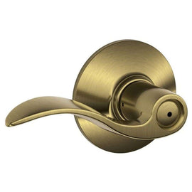 NEW SCHLAGE ACCENT ANTIQUE BRASS PRIVACY DOOR LEVER SET BEDROOM BATHROOM LOCK