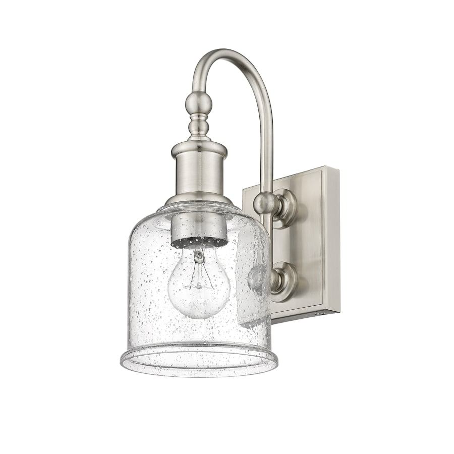 NEW Z-Lite Bryant Brushed Nickel Seedy Glass Gooseneck Wall Sconce - Landmark Auction Co