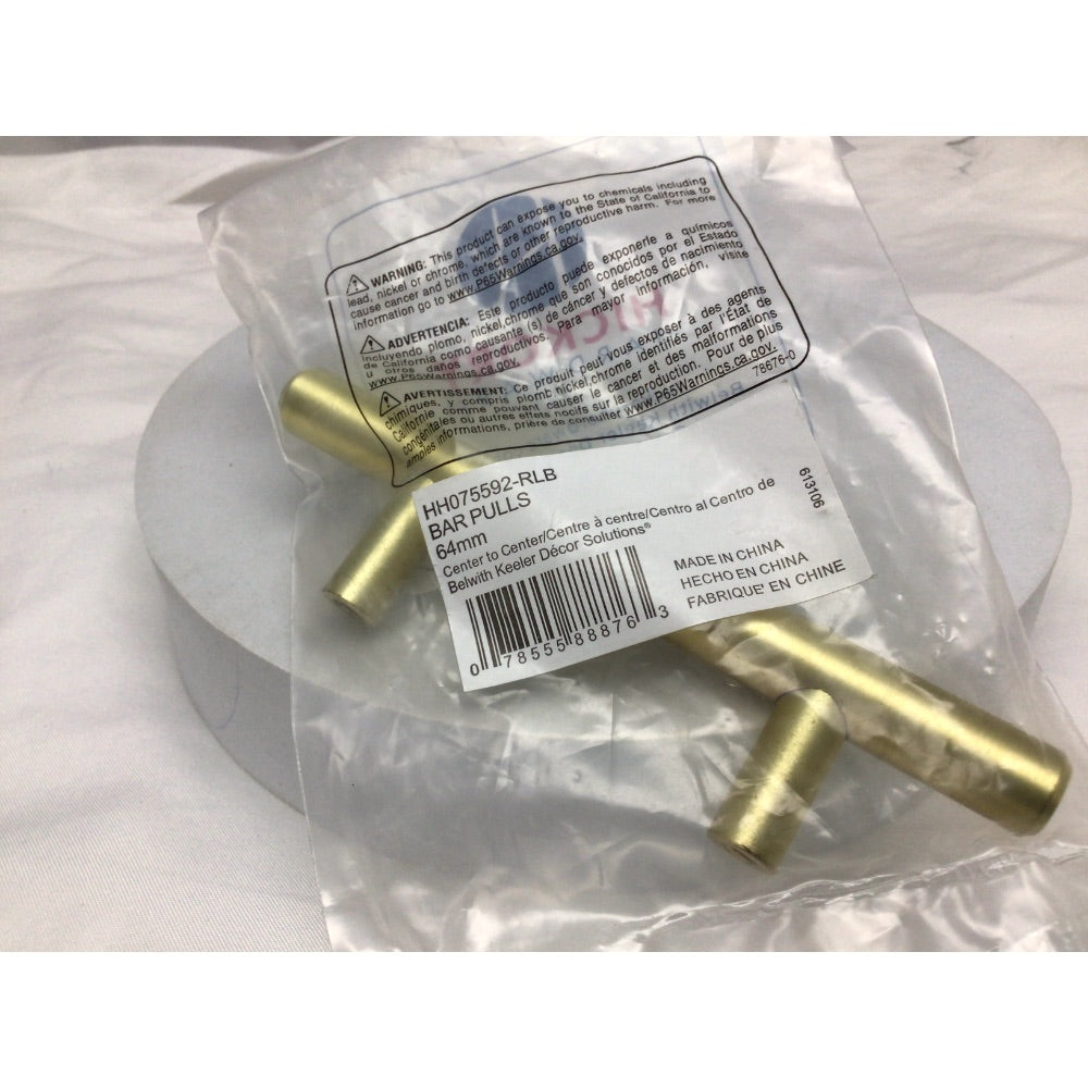 Hickory Hardware Bar Pull 2-1/2" (64mm) Royal Brass Cabinet Handle