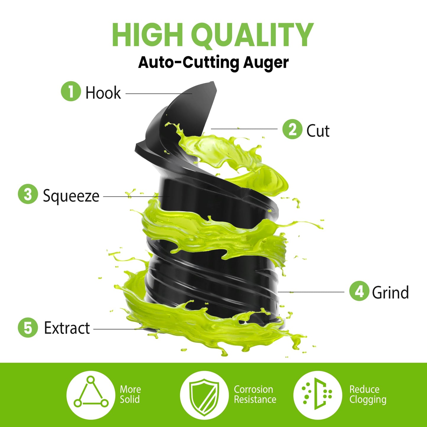 Cold Press Juicer, 6.5" Extra Large Feed Chute Juicer Machines, 350W Slow Masticating Juicer Machines with High Juice Yield for Whole Vegetables & Fruits, BPA Free, Titanium Gray, Easy to Clean