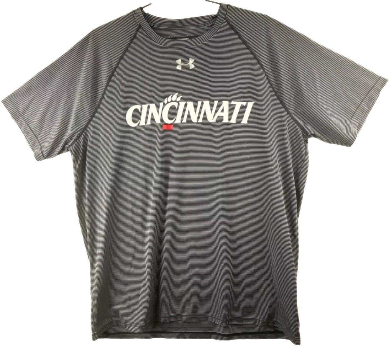 NEW Under Armour Cincinnati Bearcats Stripe Tech Locker T Short Sleeve Large - Landmark Auction Co