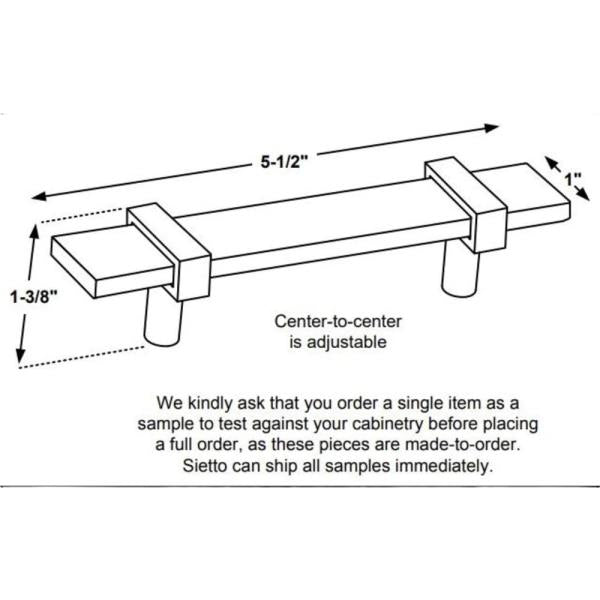 Sietto 5-1/2" Adjustable Cabinet Pull – Polished Chrome & Clear Glass