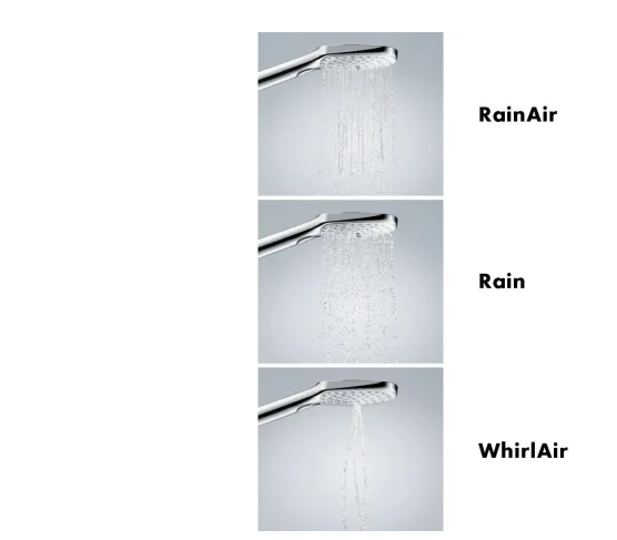 hansgrohe Raindance Select E Sliding Height Adjust Air Infusion, Rain AirPower Spray, QuickClean Showerpipe Shower Set in Chrome, 27126001