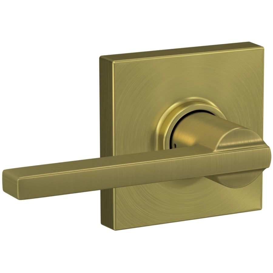 NEW SCHLAGE Latitude Passage Door Lever Collins Trim Satin Brass - Landmark Auction Co