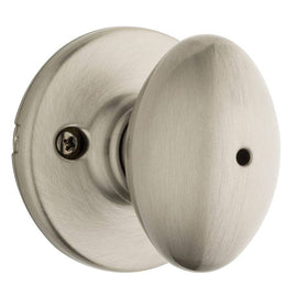 NEW Kwikset Aliso Satin Nickel Privacy Door Knob Egg Shaped Matte Finish Grade 3