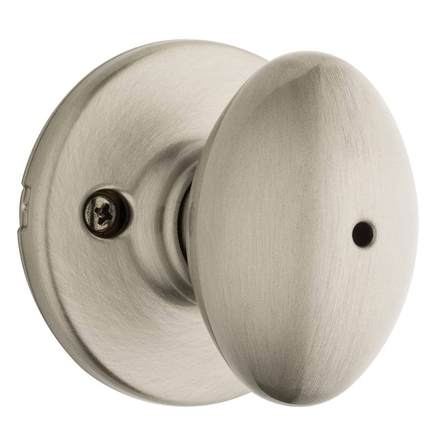 NEW Kwikset Aliso Satin Nickel Privacy Door Knob Egg Shaped Matte Finish Grade 3 - Landmark Auction Co