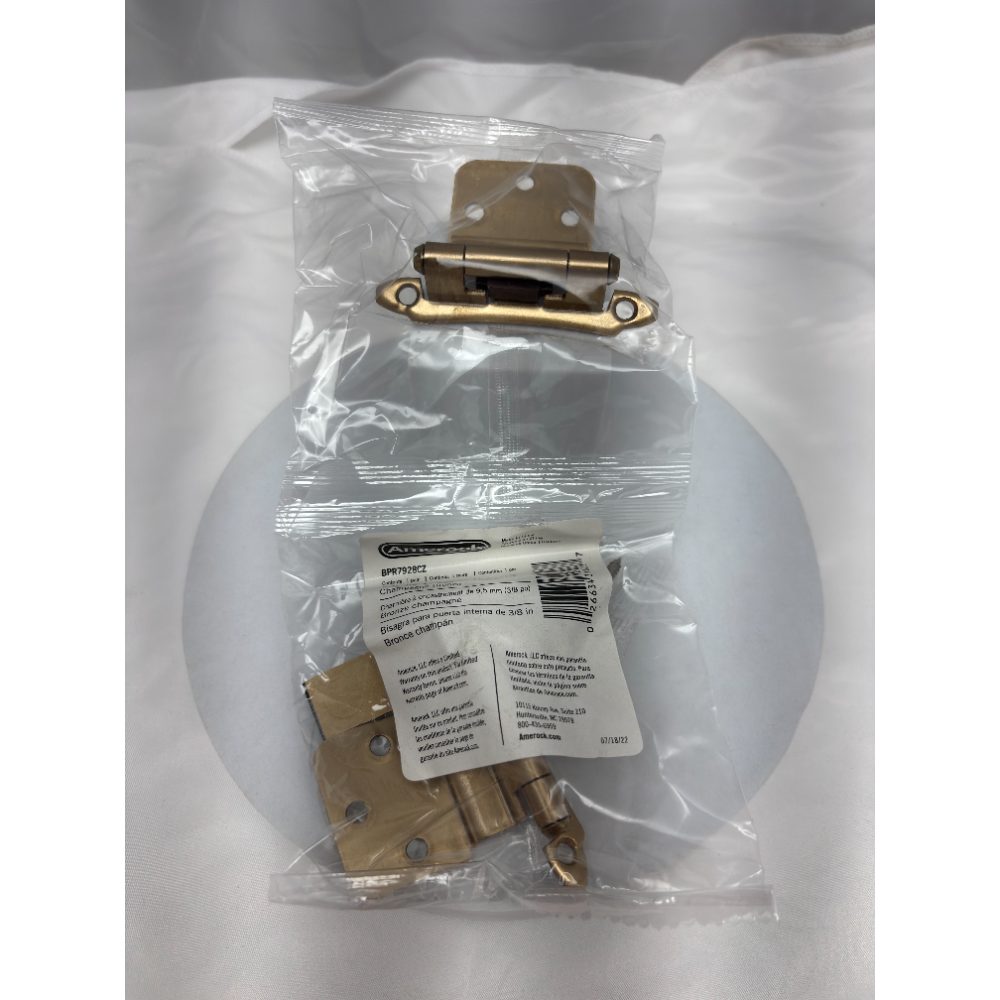 Amerock 3/8 in Inset Self-Closing Cabinet Hinges – Champagne Bronze (2-Pack)