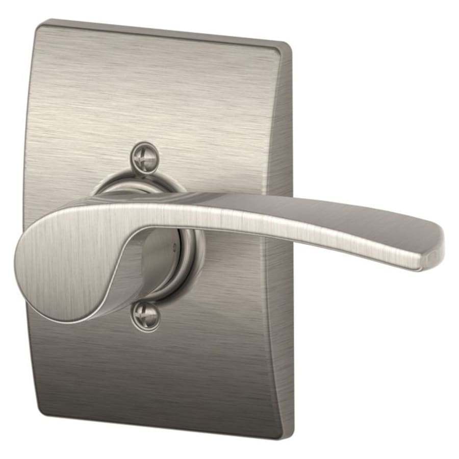 NEW SCHLAGE MERANO RIGHT HANDED SATIN NICKEL DUMMY DOOR LEVER CENTURY TRIM - Landmark Auction Co