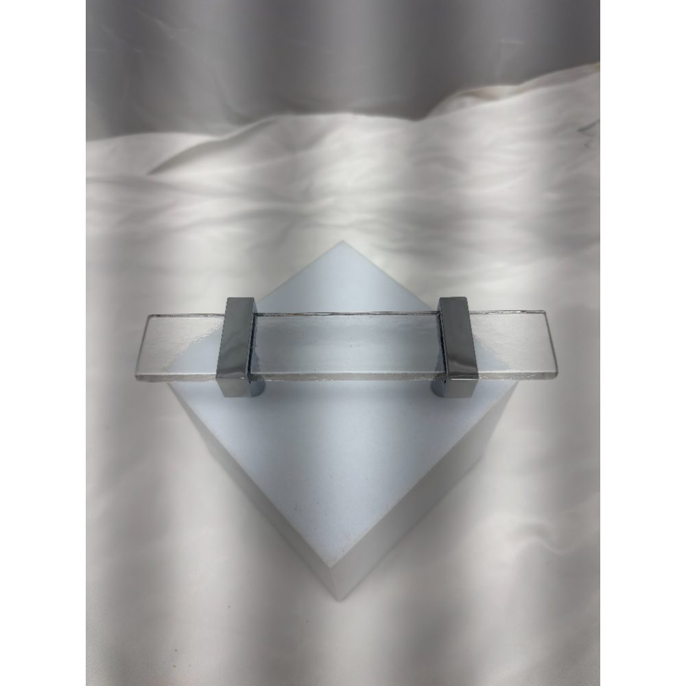 Sietto 5-1/2" Adjustable Cabinet Pull – Polished Chrome & Clear Glass