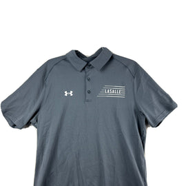 Under Armour La Salle Team Tech Polo Black Navy Short Sleeve Collared Large