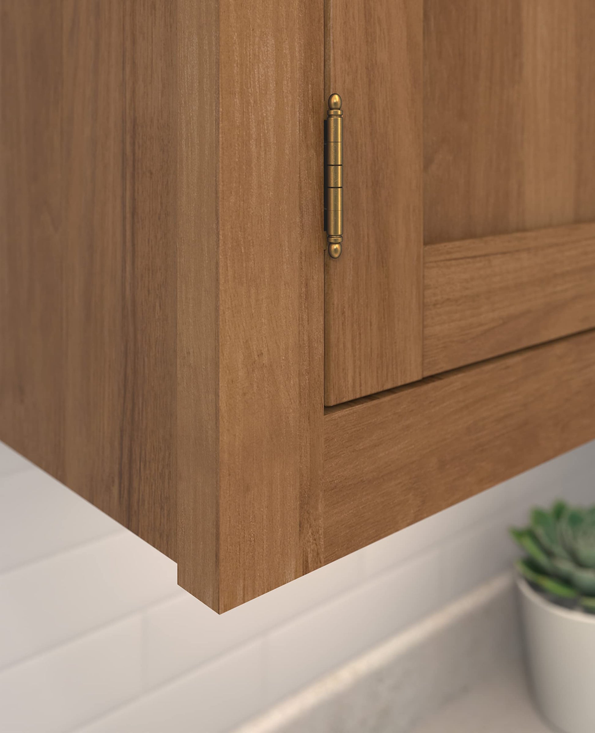 Amerock Full Wrap Cabinet Hinge, Antique Brass, Non Self-Closing, 1 Pack