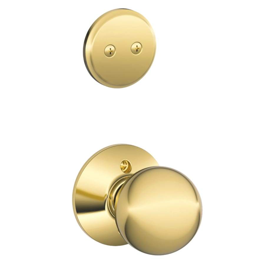 NEW SCHLAGE ORBIT POLISHED BRASS ROUND KNOB SINGLE DUMMY INTERIOR PACK - Landmark Auction Co