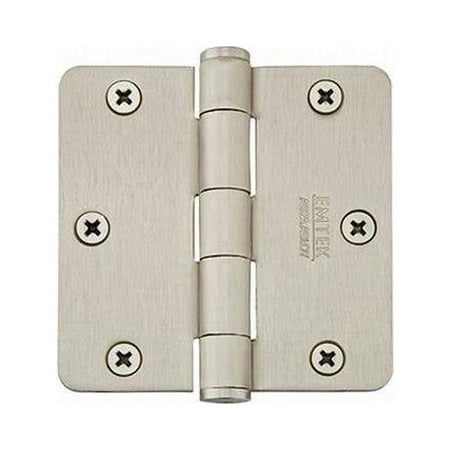 Emtek 3.5" x 3.5" Radius Steel Hinges – Satin Nickel (Set of 2)