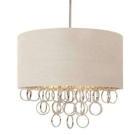 NEW Hampton Bay Collection Polished Nickel Drum Pendant Light