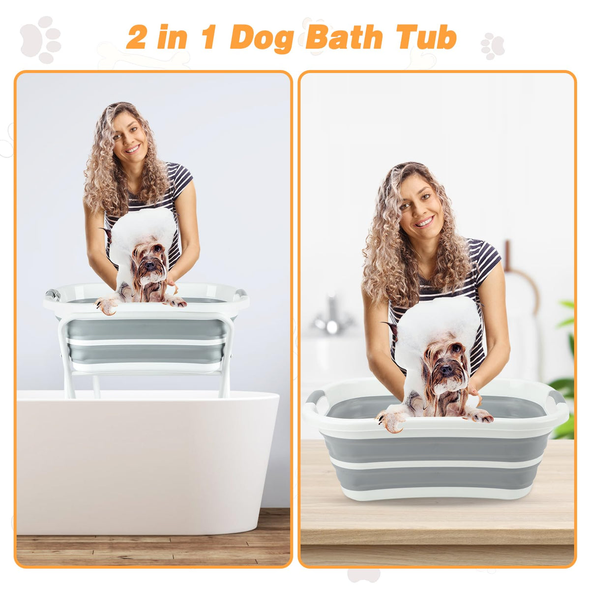BWOGUE Collapsible Pet Bath Tub S-M Dogs