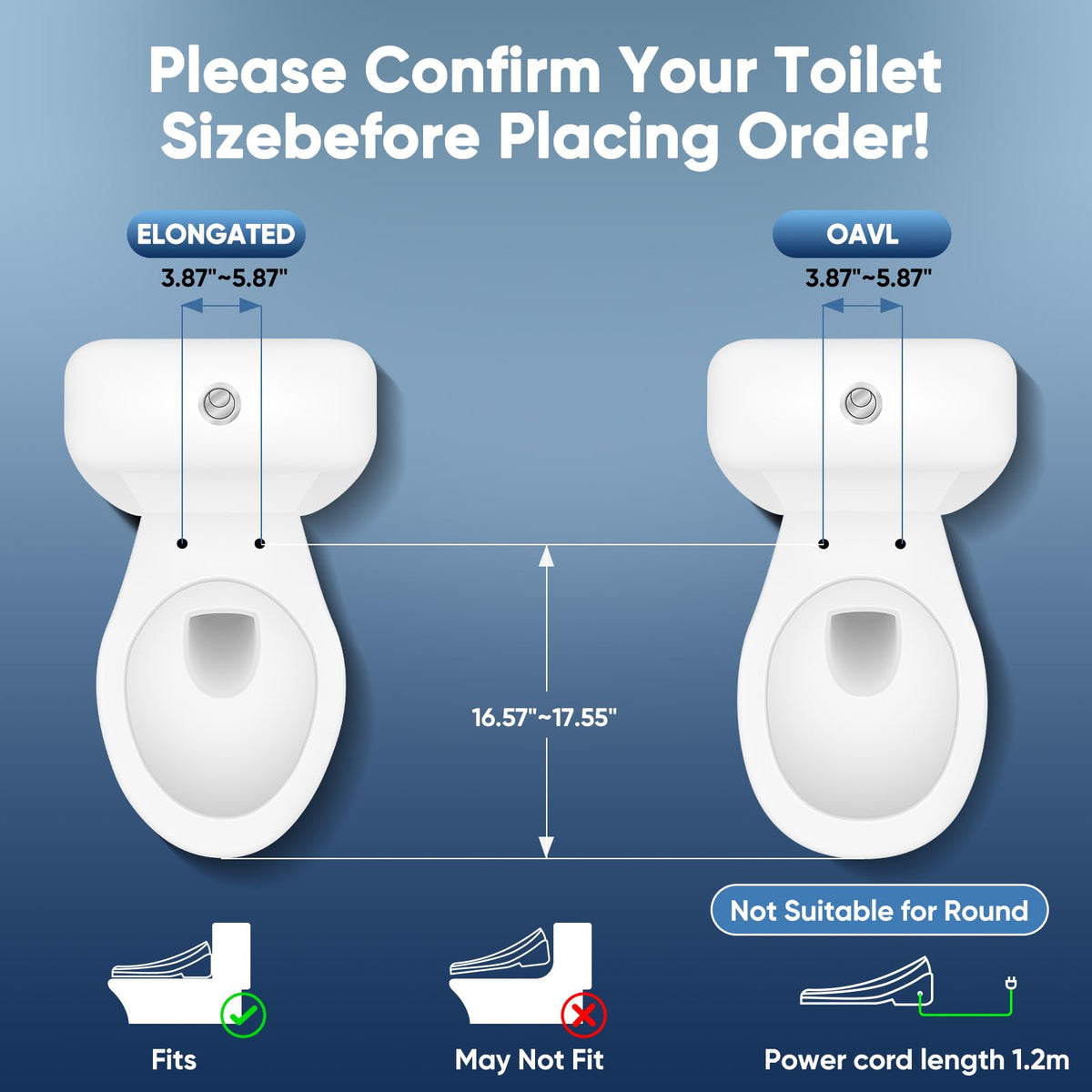 FVZ Bidet Toilet Seat Elongated Smart Heated Toilet Seat with Warm Water & Dryer, Feminine & Child Wash, Self-Clean Stainless Steel Nozzle, Adjustable Water Pressure, Slow Close Lid