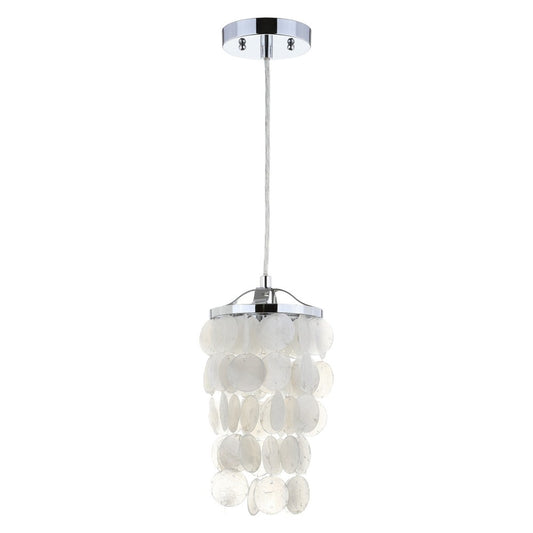 Catalog image of JONATHAN Y JYL9002A 1-Light Frosted Glass Globe Pendant Light Chrome LED Bulb